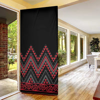 Red Aotearoa Mangopare Kowhaiwhai Niho Taniwha Door Cover Maori New Zealand - Polynesian Pride