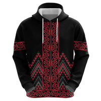 Red Aotearoa Mangopare Kowhaiwhai and Niho Taniwha Hoodie Maori New Zealand