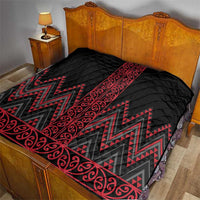 Red Aotearoa Mangopare Kowhaiwhai and Niho Taniwha Quilt Maori New Zealand