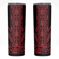 Red Aotearoa Mangopare Kowhaiwhai and Niho Taniwha Skinny Tumbler Maori New Zealand