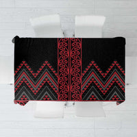 Red Aotearoa Mangopare Kowhaiwhai and Niho Taniwha Tablecloth Maori New Zealand