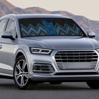 Blue Aotearoa Mangopare Kowhaiwhai Niho Taniwha Auto Sun Shade Maori New Zealand - Polynesian Pride