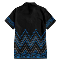 Blue Aotearoa Mangopare Kowhaiwhai and Niho Taniwha Family Matching Tank Maxi Dress and Hawaiian Shirt Maori New Zealand