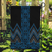 Blue Aotearoa Mangopare Kowhaiwhai and Niho Taniwha Garden Flag Maori New Zealand