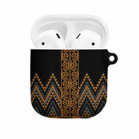 Gold Aotearoa Mangopare Kowhaiwhai Niho Taniwha AirPods Case Maori New Zealand - Polynesian Pride
