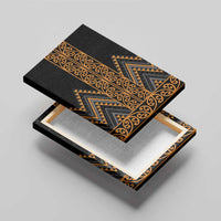 Gold Aotearoa Mangopare Kowhaiwhai and Niho Taniwha Canvas Wall Art Maori New Zealand