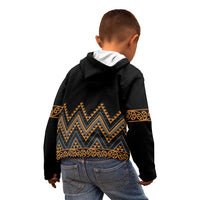 Gold Aotearoa Mangopare Kowhaiwhai and Niho Taniwha Kid Hoodie Maori New Zealand