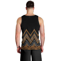 Gold Aotearoa Mangopare Kowhaiwhai and Niho Taniwha Men Tank Top Maori New Zealand
