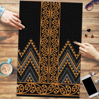 Gold Aotearoa Mangopare Kowhaiwhai Niho Taniwha Puzzle Maori New Zealand - Polynesian Pride