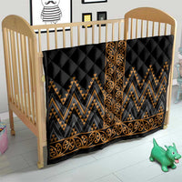 Gold Aotearoa Mangopare Kowhaiwhai and Niho Taniwha Quilt Maori New Zealand