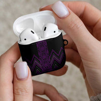 Purple Aotearoa Mangopare Kowhaiwhai Niho Taniwha AirPods Case Maori New Zealand - Polynesian Pride