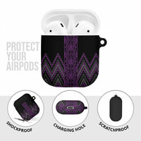 Purple Aotearoa Mangopare Kowhaiwhai Niho Taniwha AirPods Case Maori New Zealand - Polynesian Pride