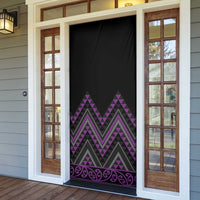 Purple Aotearoa Mangopare Kowhaiwhai Niho Taniwha Door Cover Maori New Zealand - Polynesian Pride