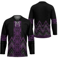 Purple Aotearoa Mangopare Kowhaiwhai Niho Taniwha Hockey Jersey Maori New Zealand - Polynesian Pride