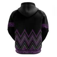 Purple Aotearoa Mangopare Kowhaiwhai and Niho Taniwha Hoodie Maori New Zealand
