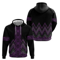 Purple Aotearoa Mangopare Kowhaiwhai and Niho Taniwha Hoodie Maori New Zealand