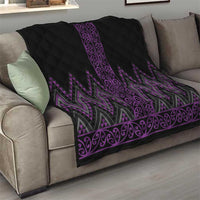 Purple Aotearoa Mangopare Kowhaiwhai and Niho Taniwha Quilt Maori New Zealand