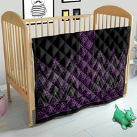 Purple Aotearoa Mangopare Kowhaiwhai and Niho Taniwha Quilt Maori New Zealand