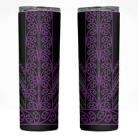 Purple Aotearoa Mangopare Kowhaiwhai and Niho Taniwha Skinny Tumbler Maori New Zealand