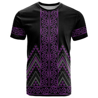 Purple Aotearoa Mangopare Kowhaiwhai and Niho Taniwha T Shirt Maori New Zealand
