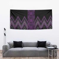 Purple Aotearoa Mangopare Kowhaiwhai and Niho Taniwha Tapestry Maori New Zealand