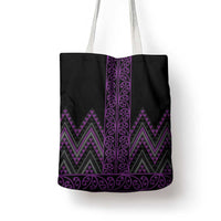 Purple Aotearoa Mangopare Kowhaiwhai Niho Taniwha Tote Bag Maori New Zealand - Polynesian Pride
