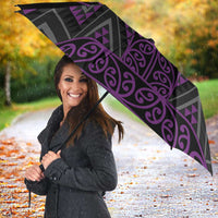 Purple Aotearoa Mangopare Kowhaiwhai Niho Taniwha Umbrella Maori New Zealand - Polynesian Pride