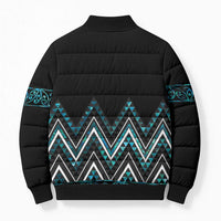 Paua Shell Aotearoa Mangopare Kowhaiwhai Niho Taniwha Bomber Puffer Jacket Maori New Zealand - Polynesian Pride