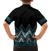 Paua Shell Aotearoa Mangopare Kowhaiwhai and Niho Taniwha Family Matching Short Sleeve Bodycon Dress and Hawaiian Shirt Maori New Zealand