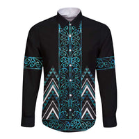 Paua Shell Aotearoa Mangopare Kowhaiwhai and Niho Taniwha Long Sleeve Button Shirt Maori New Zealand