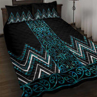 Paua Shell Aotearoa Mangopare Kowhaiwhai and Niho Taniwha Quilt Bed Set Maori New Zealand
