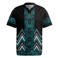 Paua Shell Aotearoa Mangopare Kowhaiwhai and Niho Taniwha Rugby Jersey Maori New Zealand