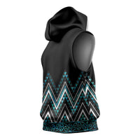 Paua Shell Aotearoa Mangopare Kowhaiwhai Niho Taniwha Sleeveless Hoodie Maori New Zealand - Polynesian Pride