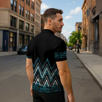 Paua Shell Aotearoa Mangopare Kowhaiwhai Niho Taniwha Zipper Polo Shirt Maori New Zealand - Polynesian Pride