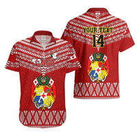 Custom Tonga Rugby Hawaiian Shirt 2023 World Cup Tongan Kupesi Ngatu Pattern LT14 - Polynesian Pride