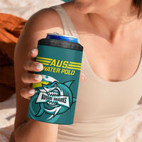 Personalised Australia Water Polo 2024 4 in 1 Can Cooler Tumbler Aussie Shark Sporty Version