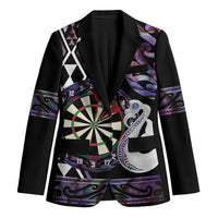 Personalised New Zealand Darts Blazer Ngutukaka Manaia Taniko Luxury Purple - Polynesian Pride