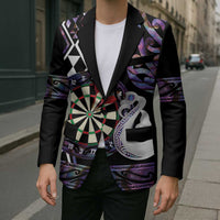 Personalised New Zealand Darts Blazer Ngutukaka Manaia Taniko Luxury Purple - Polynesian Pride