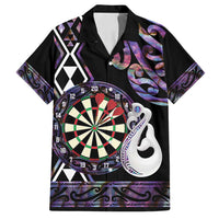 Personalised New Zealand Darts Family Matching Summer Maxi Dress and Hawaiian Shirt Ngutukaka Manaia Taniko Luxury Purple - Polynesian Pride