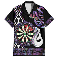 Personalised New Zealand Darts Hawaiian Shirt Ngutukaka Manaia Taniko Luxury Purple - Polynesian Pride