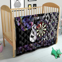Personalised New Zealand Darts Quilt Ngutukaka Manaia Taniko Luxury Purple - Polynesian Pride