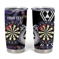 Personalised New Zealand Darts Tumbler Cup Ngutukaka Manaia Taniko Luxury Purple - Polynesian Pride