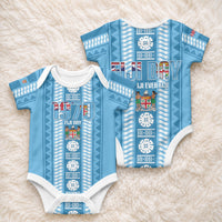 Fiji Day 1970 Baby Onesie For Fiji Ever Fiji Tapa Pattern Blue
