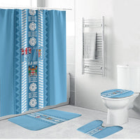 Fiji Day 1970 Bathroom Set For Fiji Ever Fiji Tapa Pattern Blue