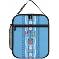 Fiji Day 1970 Lunch Bag For Fiji Ever Fiji Tapa Pattern Blue