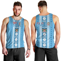 Fiji Day 1970 Men Tank Top For Fiji Ever Fiji Tapa Pattern Blue