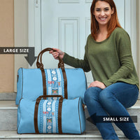 Fiji Day 1970 Travel Bag For Fiji Ever Fiji Tapa Pattern Blue
