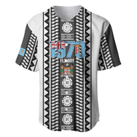 Fiji Day 1970 Baseball Jersey For Fiji Ever Fiji Tapa Pattern White