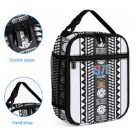 Fiji Day 1970 Lunch Bag For Fiji Ever Fiji Tapa Pattern White