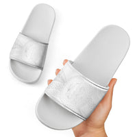 Tonga White Sunday Slide Sandals Fakame Tongan Ngatu Turtle